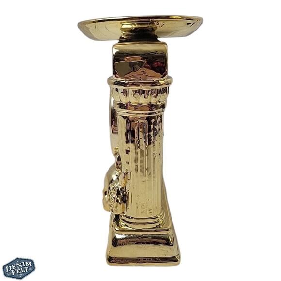 Bath & Body Works Halloween Glow In The Dark Skull & Rose Clock/Candle Pedestal - Picture 9 of 13